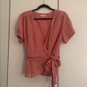 Gingham wrap top